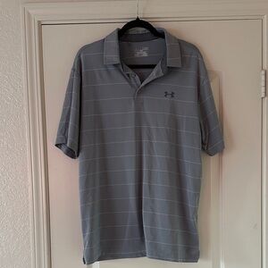 Under Armour Men's Polo in Gray with Stripes